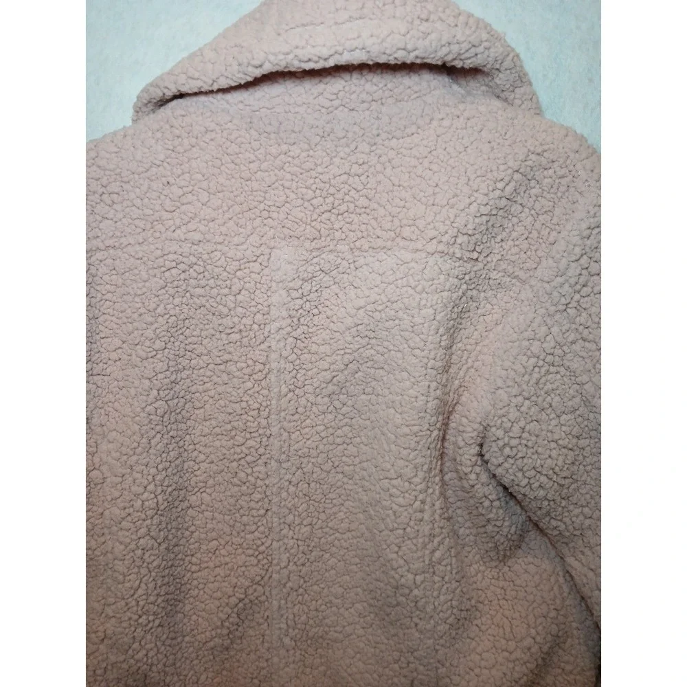 Arizona Jean Co Womens Pink Sherpa‎ Lined Trucker Jacket Soft Cozy Teddy Bear
